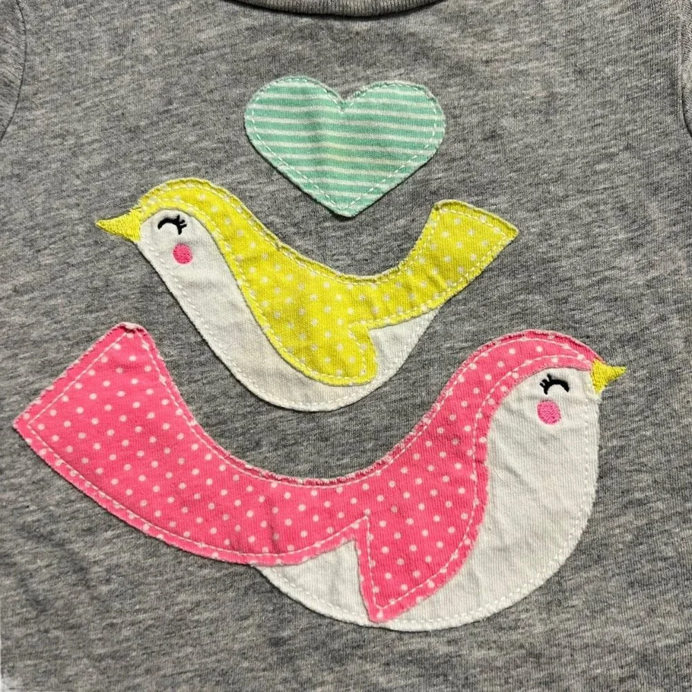 Carter's 12m Bird & Heart Appliqué Shirt
